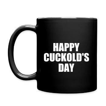 happy cuckold's day - cuckold - Full Colour Mug - black - Left
