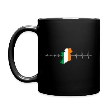 Heartbeat Irland - I love Ireland - Tasse einfarbig - Schwarz - Links