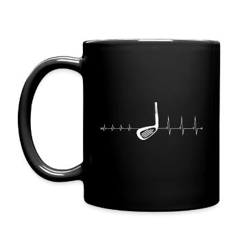 Heartbeat Golf T-Shirt - Herzschlag Golf - Tasse einfarbig - Schwarz - Links
