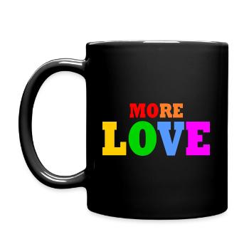 More love - Tasse einfarbig - Schwarz - Links