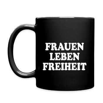 Frauen leben freiheit - Tasse einfarbig - Schwarz - Links