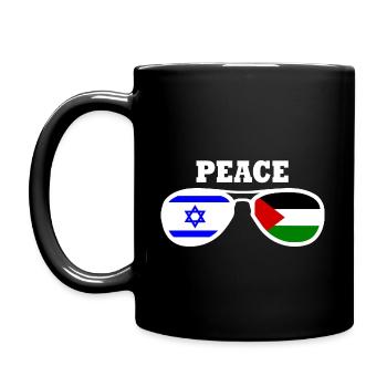 Free Palestine Israel peace - Full Colour Mug - black - Left