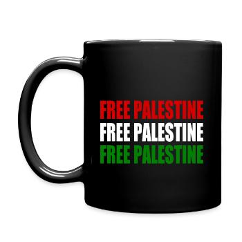 Free palestine - Tasse einfarbig - Schwarz - Links