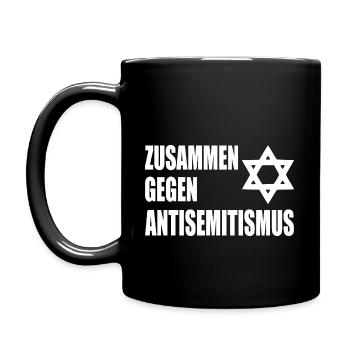 zusammen gegen antisemitismus - Tasse einfarbig - Schwarz - Links