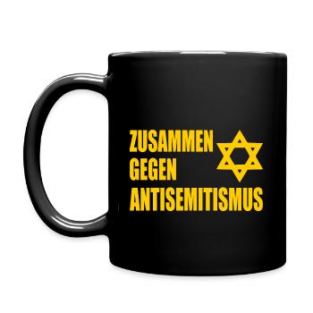 zusammen gegen antisemitismus - Tasse einfarbig - Schwarz - Links