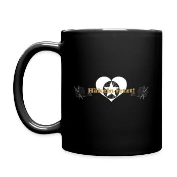 Häkeln - Tasse einfarbig - Schwarz - Links