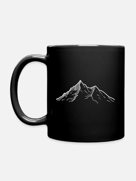 Berg Weiß - Tasse einfarbig - Schwarz