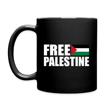 Free palestine - Tasse einfarbig - Schwarz - Links