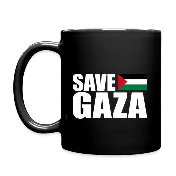 Save gaza - Tasse einfarbig - Schwarz - Links