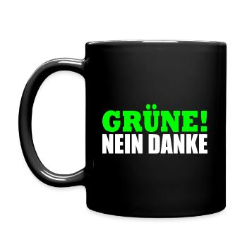 Grüne Nein Danke - Tasse einfarbig - Schwarz - Links