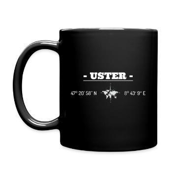 Coordonnées Uster Suisse - Mug uni - noir - Gauche