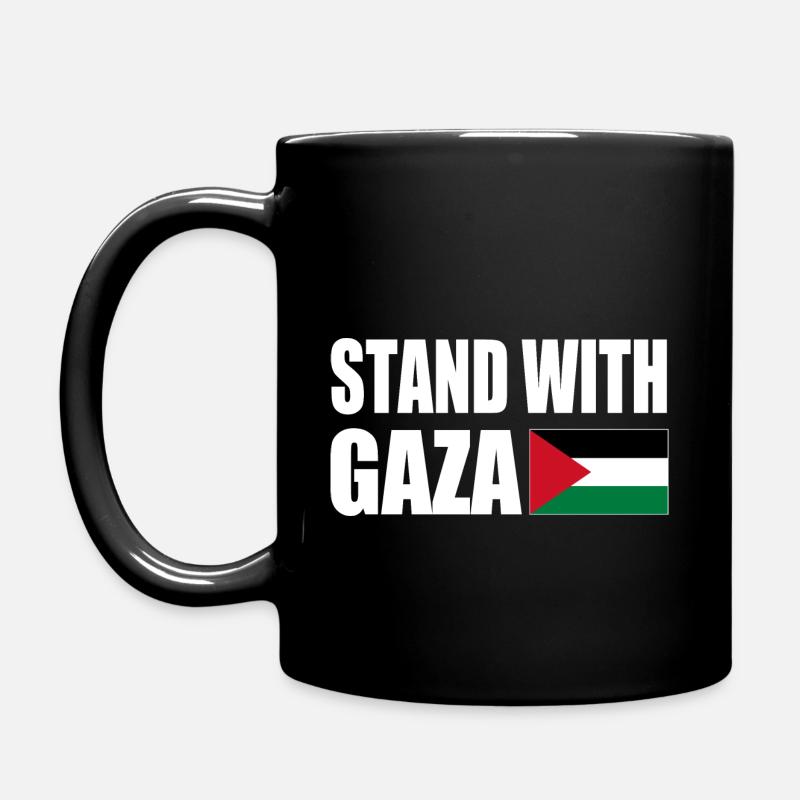 Stand with gaza - Full Colour Mug - black