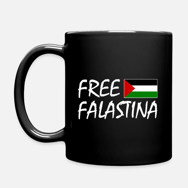 Free palestine - Tasse einfarbig - Schwarz
