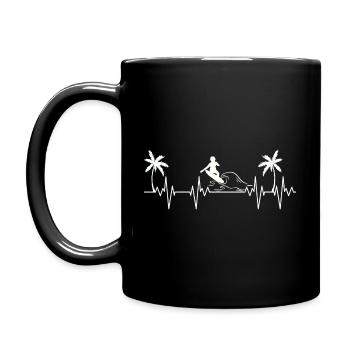 Surfing Heartbeat - Tasse einfarbig - Schwarz - Links