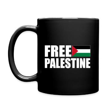 Free palestine - Tasse einfarbig - Schwarz - Links
