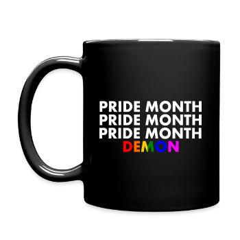 pride month demon - Tasse einfarbig - Schwarz - Links