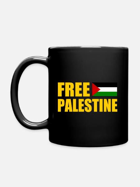 Free palestine - Tasse einfarbig - Schwarz