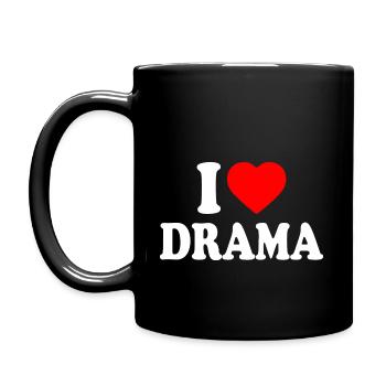 I love drama - Mug uni - noir - Gauche