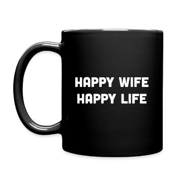 Happy Wife Happy Life - Full Colour Mug - black - Left