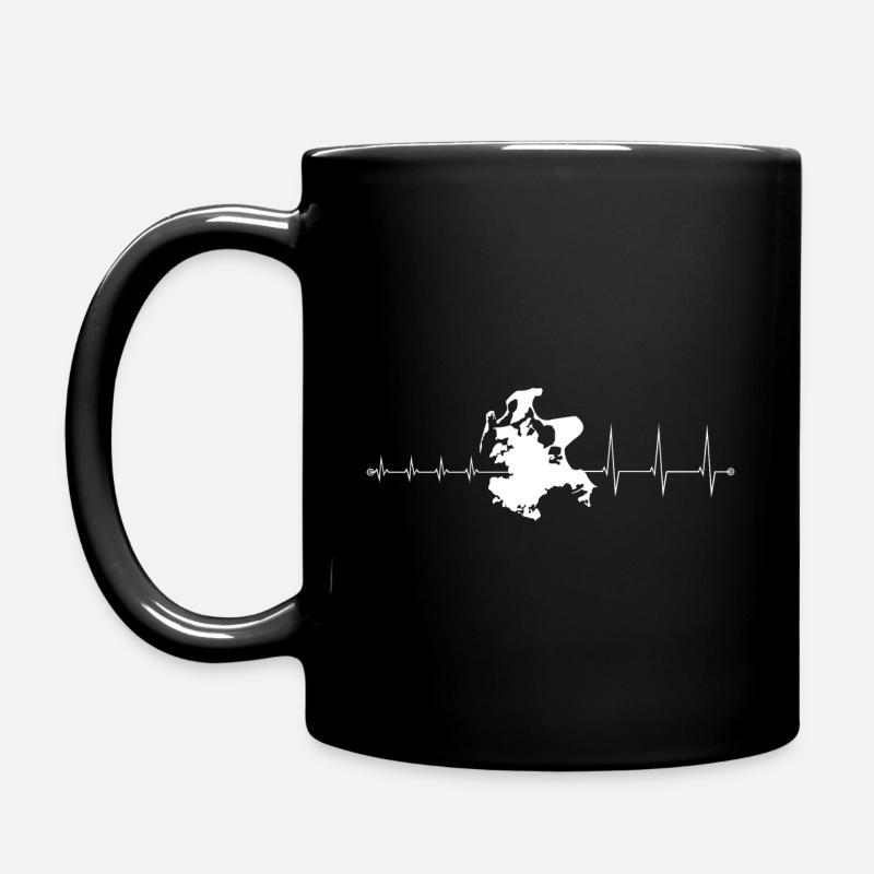 Heartbeat Rügen - Herzschlag eines Rügen Fans - Tasse einfarbig - Schwarz