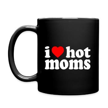 I love hot moms - Tasse einfarbig - Schwarz - Links