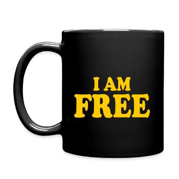 I am free - Tasse einfarbig - Schwarz - Links