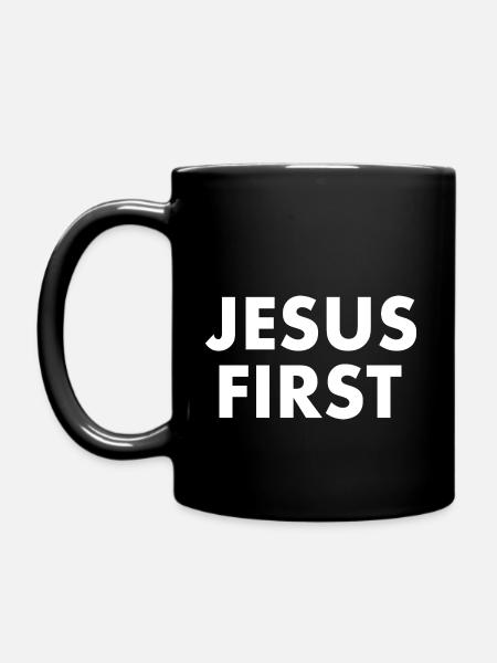 Jesus first - Tasse einfarbig - Schwarz