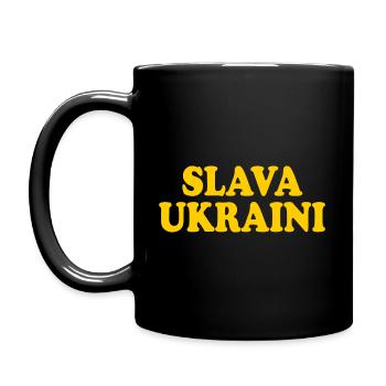 Slava ukraini - Tasse einfarbig - Schwarz - Links