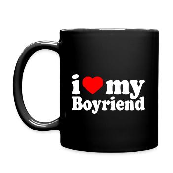 I love my boyfriend - Full Colour Mug - black - Left