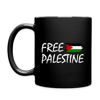 Free palestine - Tasse einfarbig - Schwarz - Links