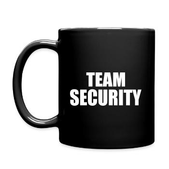 Team security - Tasse einfarbig - Schwarz - Links