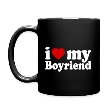 I love my boyfriend - Full Colour Mug - black - Left