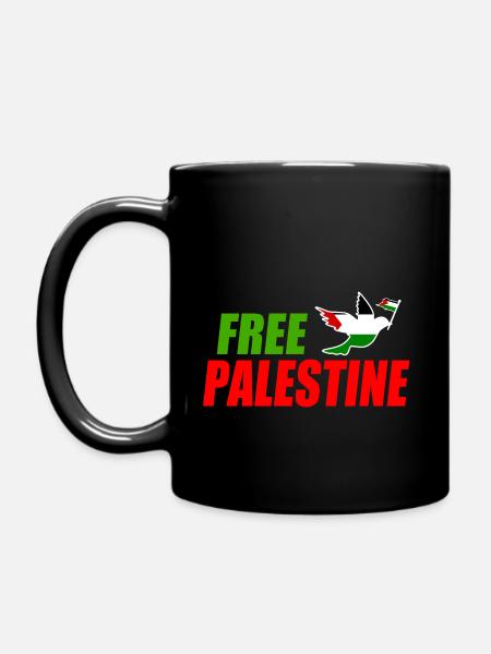 Free palestine - Tasse einfarbig - Schwarz