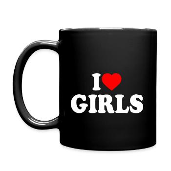 I love girls - Mug uni - noir - Gauche