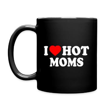 I love hot moms - Tasse einfarbig - Schwarz - Links