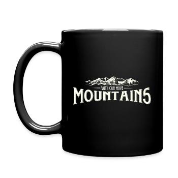 Faith can move Mountains, christliches Geschenk. - Tasse einfarbig - Schwarz - Links