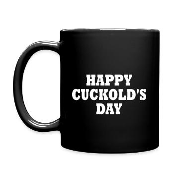 Cuckold - happy cuckold's day - Full Colour Mug - black - Left