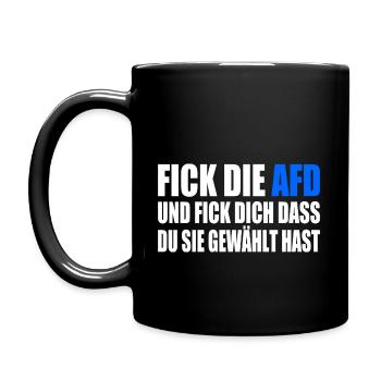 FCK AFD - Gegen Rechts - halte deine umwelt sauber - Tasse einfarbig - Schwarz - Links
