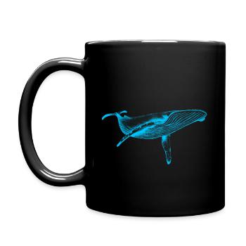 Blue Whale (Neon) - Full Colour Mug - black - Left