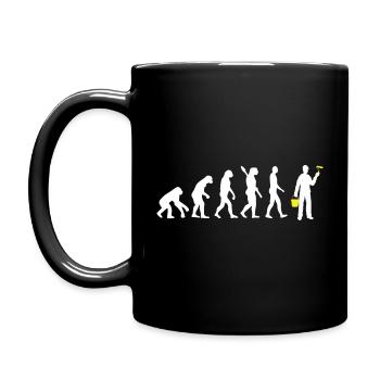 Maler - Evolution des Menschen / Darwin gelb - Tasse einfarbig - Schwarz - Links