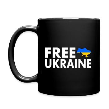 Free ukraine - Tasse einfarbig - Schwarz - Links