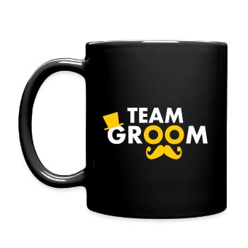 Team groom - Tasse einfarbig - Schwarz - Links