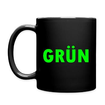 Grün - Tasse einfarbig - Schwarz - Links
