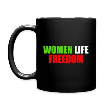 Women life freedom - Tasse einfarbig - Schwarz - Links