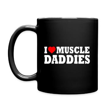 I love muscle daddies - Mug uni - noir - Gauche