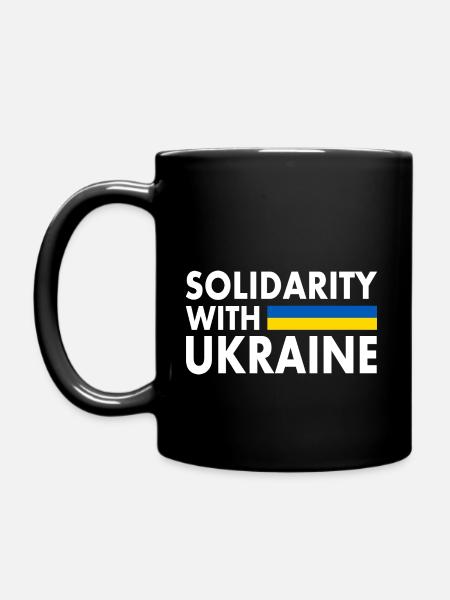 Solidarity with ukraine - Full Colour Mug - black