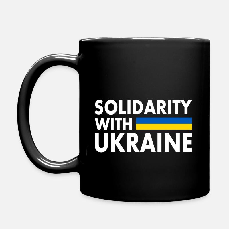 Solidarity with ukraine - Full Colour Mug - black