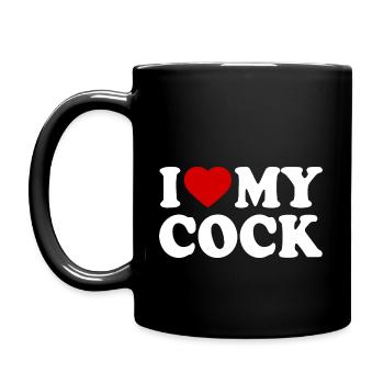 I love my cock - Full Colour Mug - black - Left