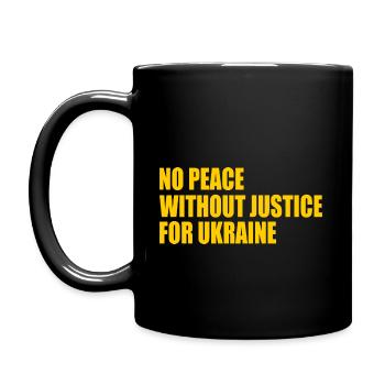 No peace without justice for ukraine - Full Colour Mug - black - Left