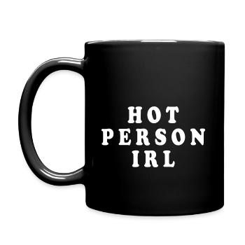 Hot person irl - Full Colour Mug - black - Left